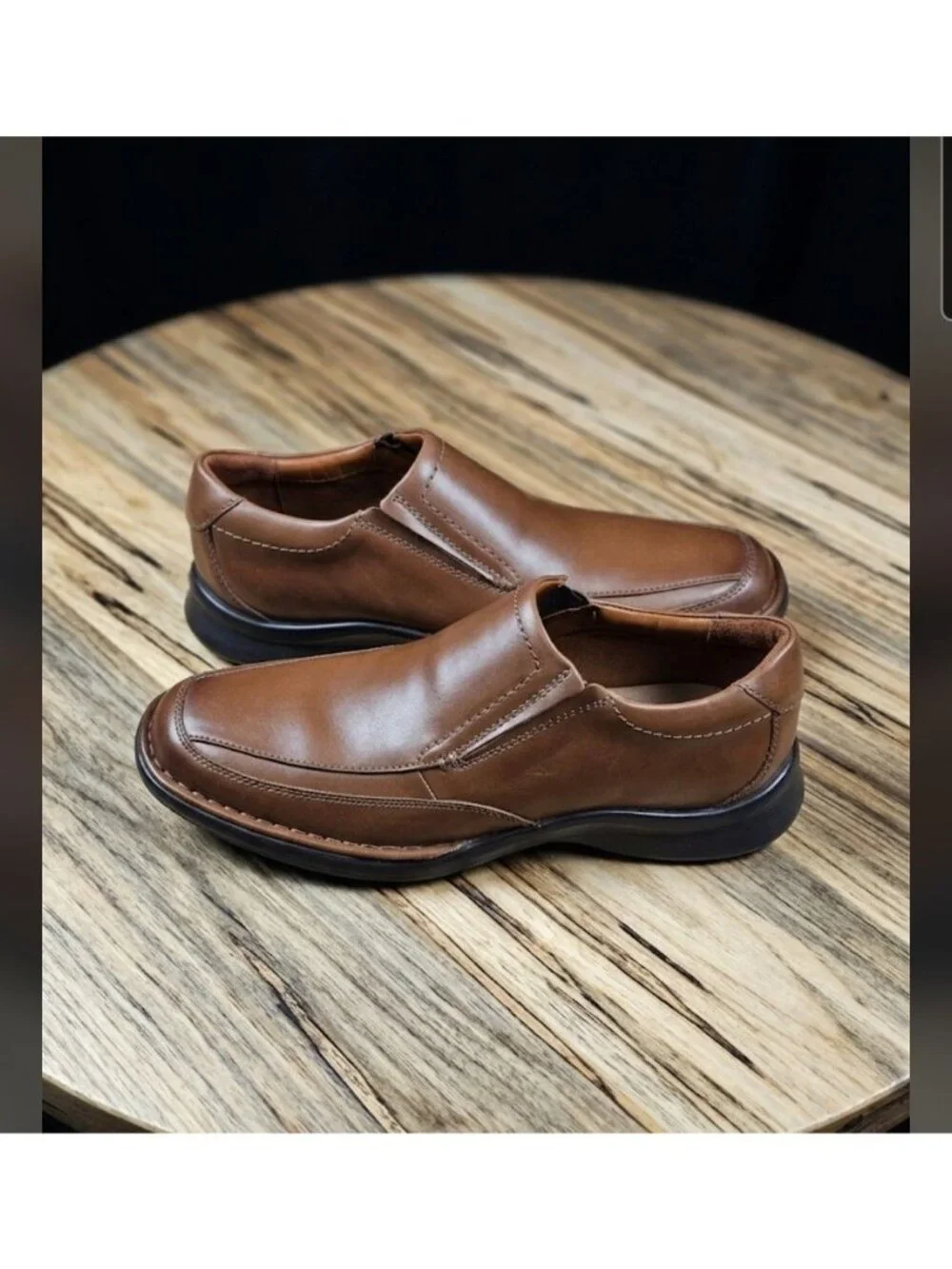 Clarks Collection Leather Kempton Free Slip On Loafers Men Size 11.5 Medium